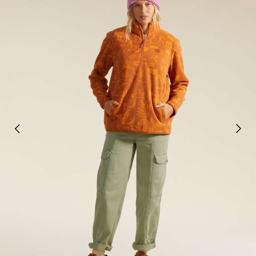 Billabong Adventure Division Quarter Zip Orange Fleece - Picture 3 of 13